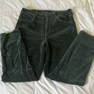 Green American Eagle corduroy pants.